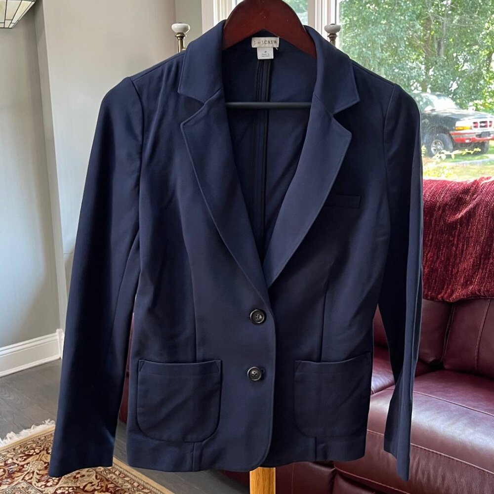 J. Crew Blazer Viscose Stretch Navy Blue Women's Size 4